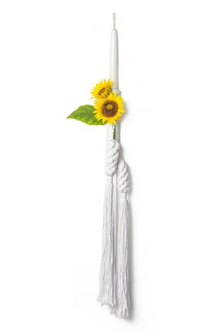 Λαμπάδα Βάπτισης με macrame
