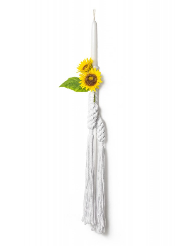 Λαμπάδα Βάπτισης με macrame