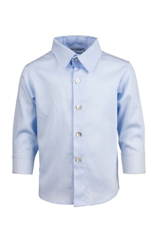 Βαπτιστικό πουκάμισο oxford βαμβακερό πικέ λεπτό γαλάζιο