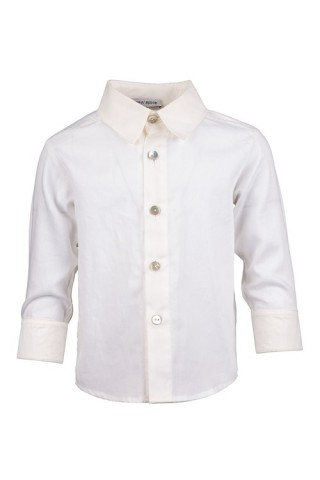Βαπτιστικό πουκάμισο oxford βαμβακερό πικέ λεπτό λευκό